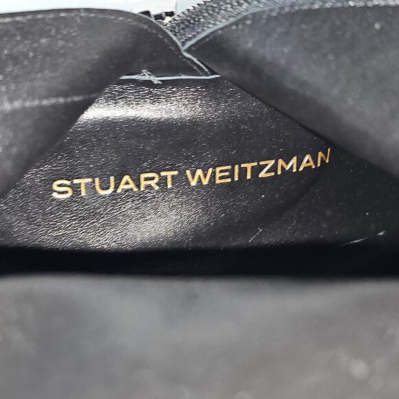 Stuart Weitzman Flareblock 60 Ankle Boot Womens 10 Black Leather Zip Block Heel - Picture 12 of 15